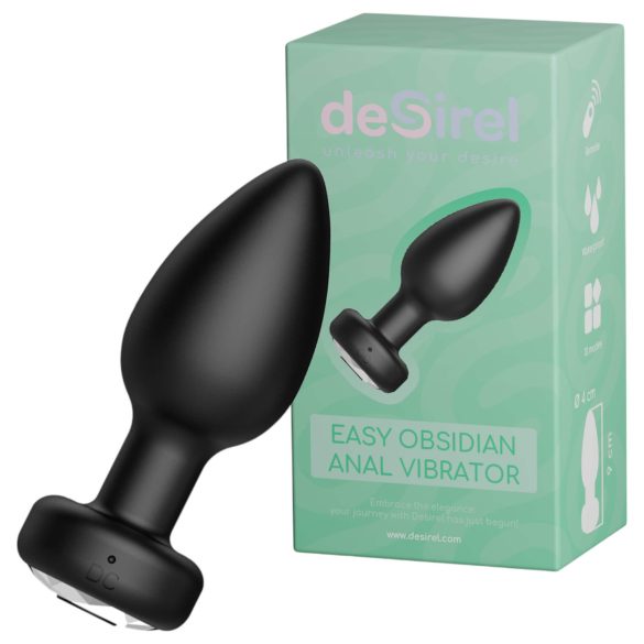 Desirel Easy Obsidian - crni bežični analni vibrator s akumulatorom