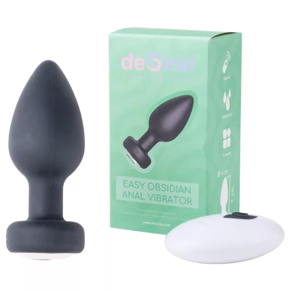 Desirel Easy Obsidian - analni vibrator na daljinsko upravljanje - punjivi