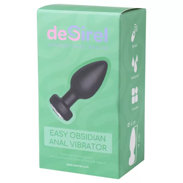 Desirel Easy Obsidian - analni vibrator na daljinsko upravljanje - punjivi