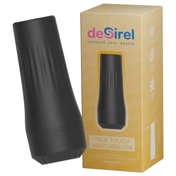 Desirel True Touch - prirodna vibro vagina (bež-crna)