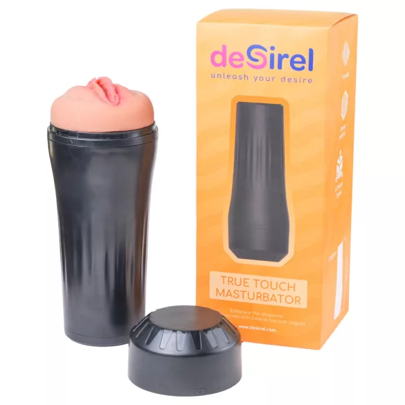 Desirel True Touch - realistična vibrirajuća umjetna vagina - prirodno/crna
