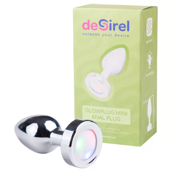 Desirel GlowPlug - analni plug koji svijetli - mali - srebrna