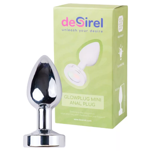 Desirel GlowPlug - analni plug koji svijetli - mali - srebrna