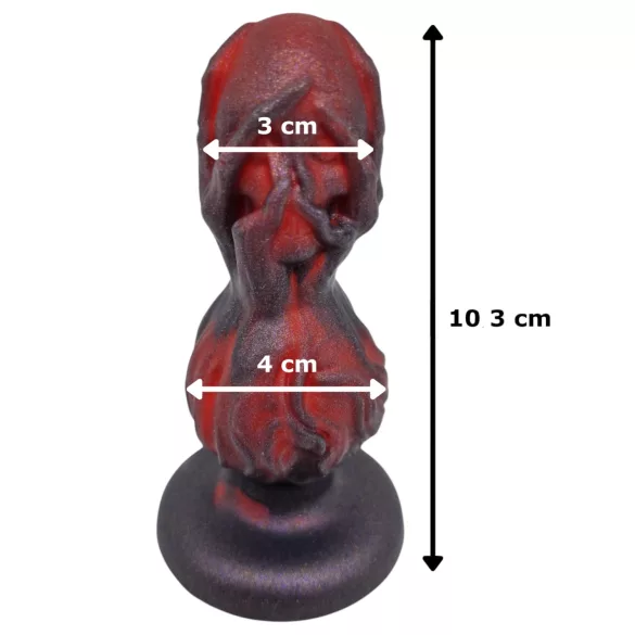 OgazR - analni dildo s kuglicama - 10,5 cm crni