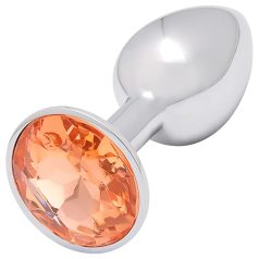 Sunfo - metalni analni čep s zlatnim kamenom - srebrni