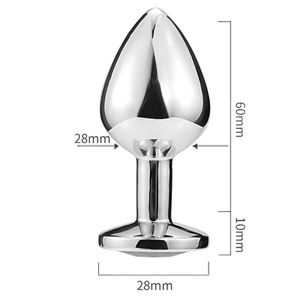 Sunfo - analni čep od metala sa srcastim plavim kamenom - srebrni