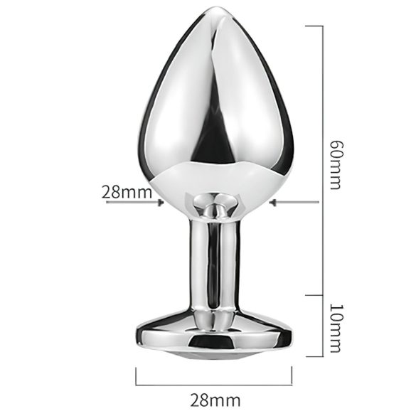 Sunfo - metalni analni čep sa srcastim svijetloplavim kamenom - srebrni