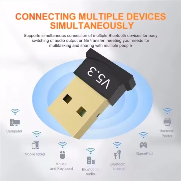 Bluetooth 5.3 USB adapter za povezivanje do 6 uređaja