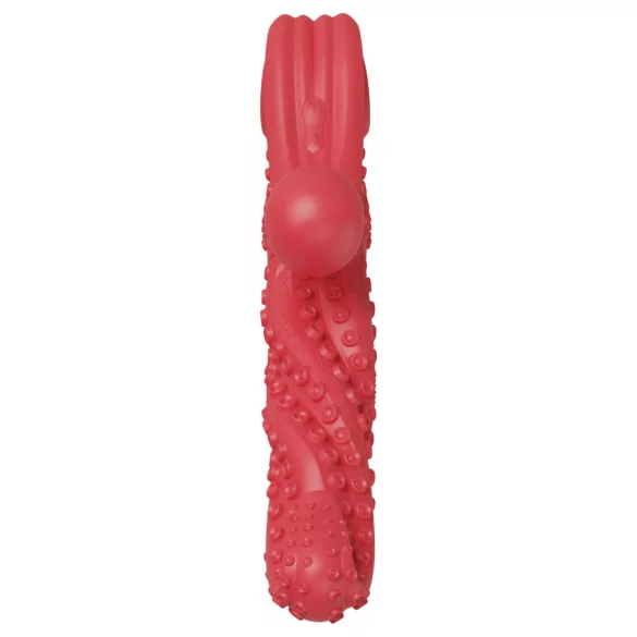 Monster Fuck - Vibrator s ručkom za klitoris i pipcima - crveni