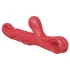 Monster Fuck - Vibrator s ručkom za klitoris i pipcima - crveni