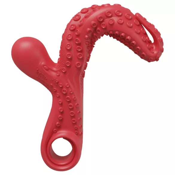 Monster Fuck - Vibrator s ručkom za klitoris i pipcima - crveni