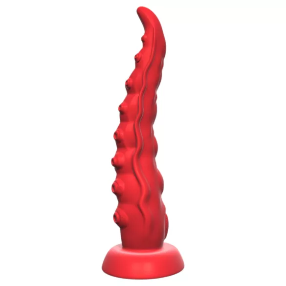 Monster Fuck - vibrirajući dildo s pipcima i daljinskim upravljačem - crveni