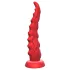 Monster Fuck - vibrirajući dildo s pipcima i daljinskim upravljačem - crveni