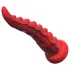 Monster Fuck - vibrirajući dildo s pipcima i daljinskim upravljačem - crveni