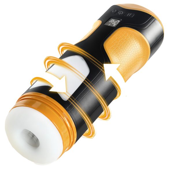 Lonely - muški masturbator s potiskivanjem i rotacijom - crni