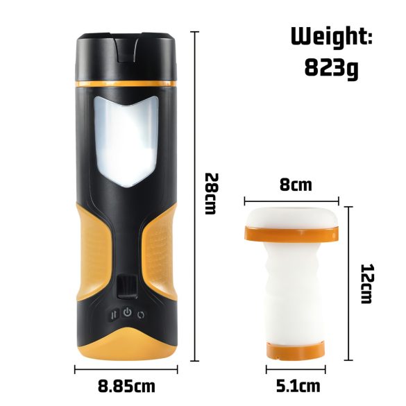 Lonely - muški masturbator s potiskivanjem i rotacijom - crni