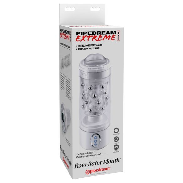 PDX Roto-Bator - vibracijska maska za masturbaciju (bijela)