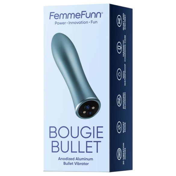 FemmeFunn Bougie - aluminijski premium vibrator - srebrni