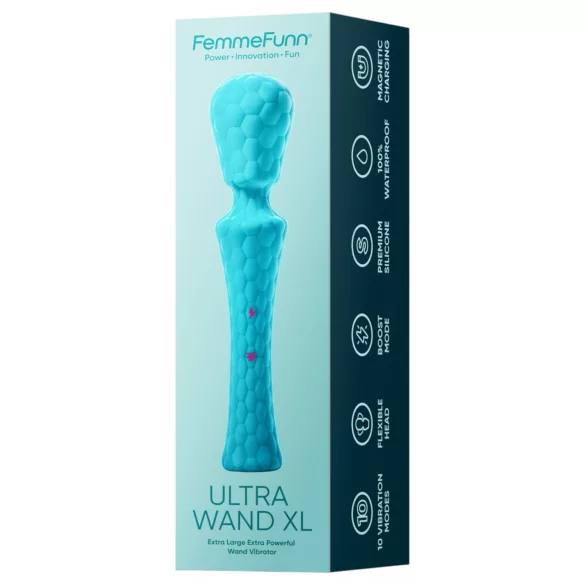 FemmeFunn Ultra Wand XL - masažer vibrator - premium - silikon tirkiz