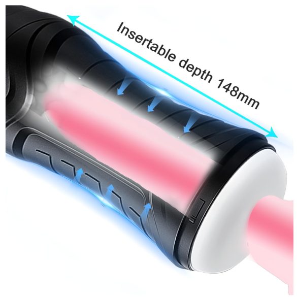 AlvUp - muški masturbator s vakuumskom funkcijom i vibracijom - crni