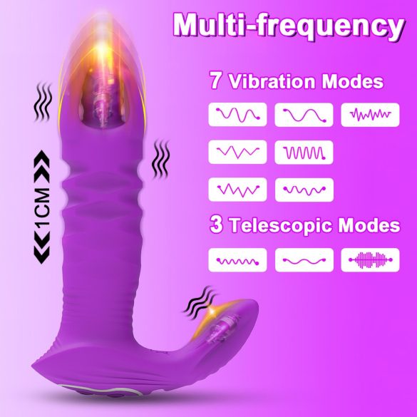 AlvUp - analni vibrator s funkcijom tjeranja - pametan - silikon - ljubičasti