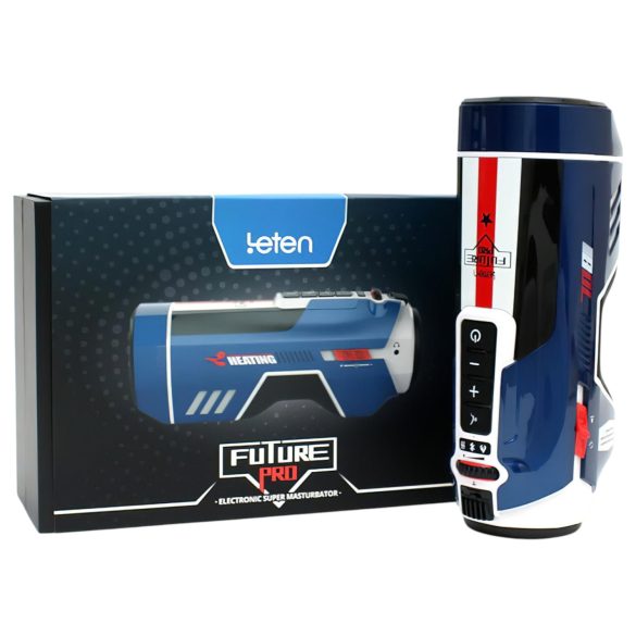 Leten SM Future Pro - masturbator s potiskom, stiskanjem, grijanje, plavi
