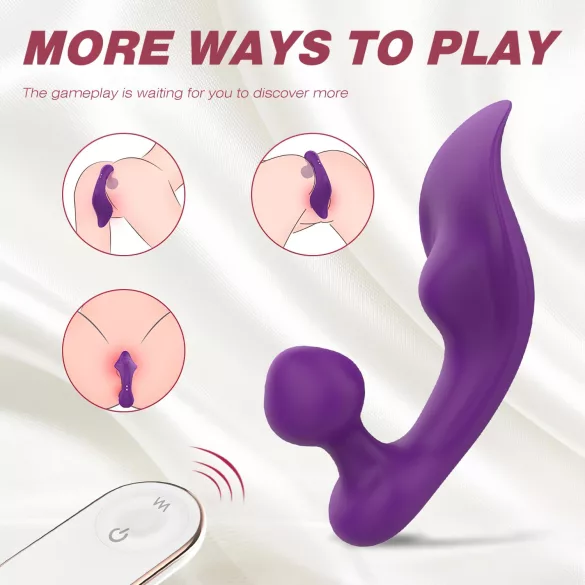 Sex HD Chomper - vodootporni vibrator za klitoris i anal - ljubičasta