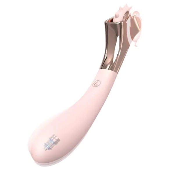Sex HD - vibrator na baterije, vodootporan s kotačićem za stimulaciju - pink