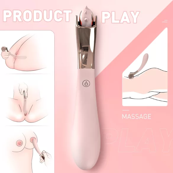 Sex HD - vibrator na baterije, vodootporan s kotačićem za stimulaciju - pink