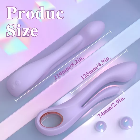 Sex HD Kaethe - vibrator s nastavkom za klitoris - silikon - ljubičasta