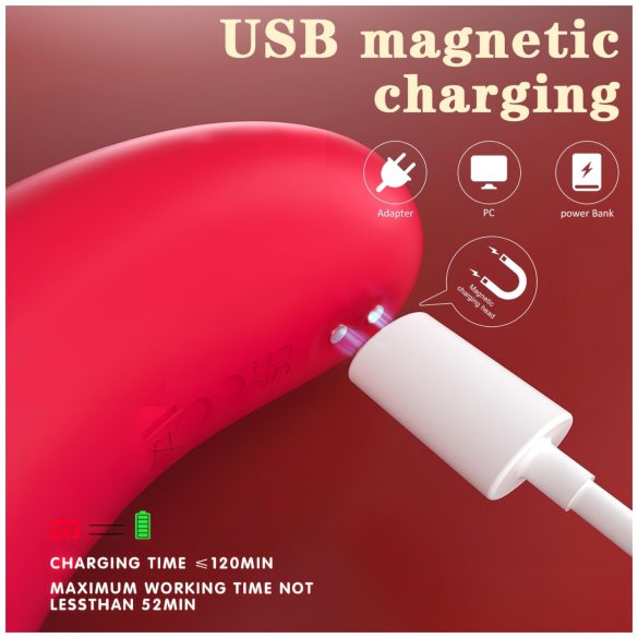 SEX HD Genie - G-točka i klitoralni vibrator (crveni)