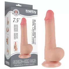   Lovetoy - realistični dildo s testisima - dvostruki sloj - 20 cm - natur