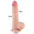 Lovetoy - realistični dildo s testisima - dvostruki sloj - 20 cm - natur