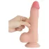 Lovetoy - realistični dildo s testisima - dvostruki sloj - 20 cm - natur