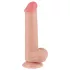 Lovetoy - dvoslojni dildo s testisima - prirodna boja - 20,8 cm