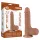 Lovetoy - realistični dildo s testisima - dvostruki sloj - 19,5 cm - tamna boja