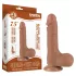 Lovetoy - realistični dildo s testisima - dvostruki sloj - 19,5 cm - tamna boja