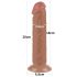 Lovetoy Klizna-Koža - dvostruki dildo s vakumskom bazom - 20cm (prirodni)
