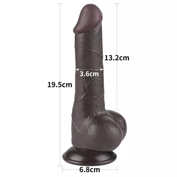 Lovetoy Sliding-Skin - realistični dildo s testisima - dvostruki sloj - 19,5 cm