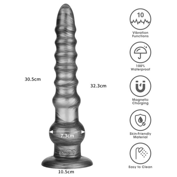 Lovetoy King Sized - veliki vibrator - 32 cm - sivi
