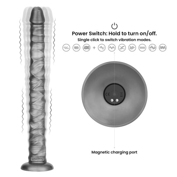Lovetoy King Sized - veliki vibrator - 40,5 cm - siva