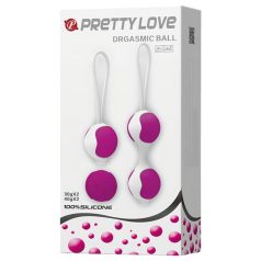   Pretty Love Orgasmic - set kuglica za gejše - podesive - bijela/ljubičasta