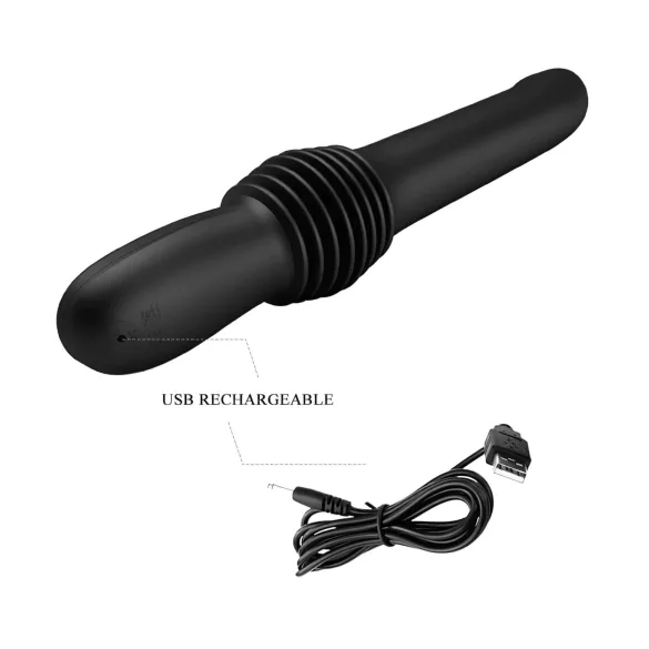 Pretty Love Pazuzu - vibrator za umetanje glavice - crni