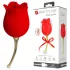 Pretty Love Rose Lover - vibrator za klitoris s jezičkom 2u1 - silikon crveni