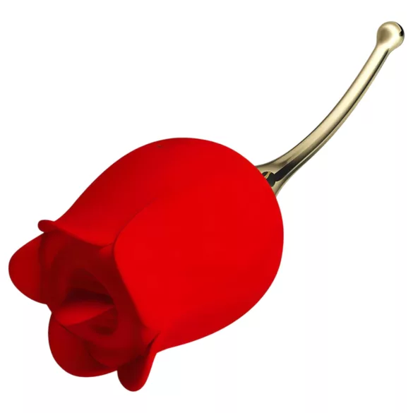 Pretty Love Rose Lover - vibrator za klitoris s jezičkom 2u1 - silikon crveni