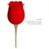 Pretty Love Rose Lover - vibrator za klitoris s jezičkom 2u1 - silikon crveni