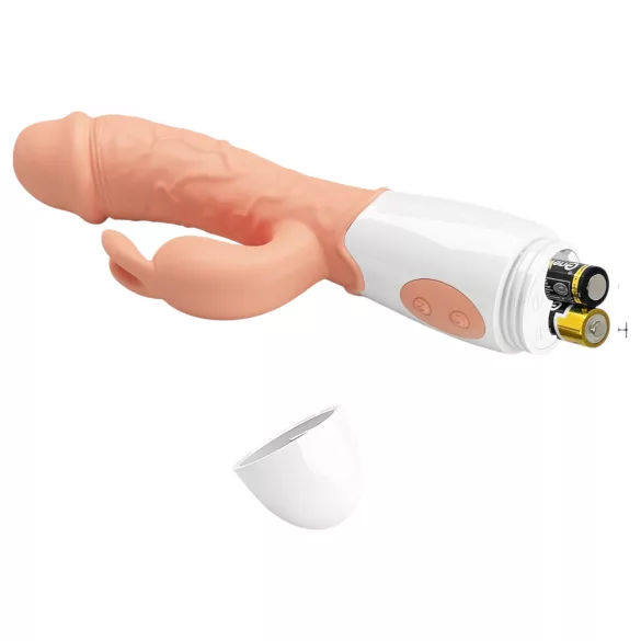 Pretty Love Easter Bunny - vibrator s dodatkom za klitoris - silikonski - natur