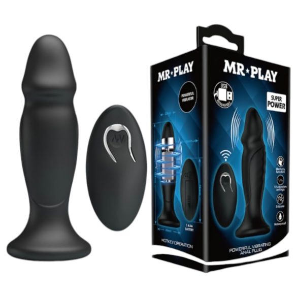 MR. PLAY - bežični analni vibrator (crni)