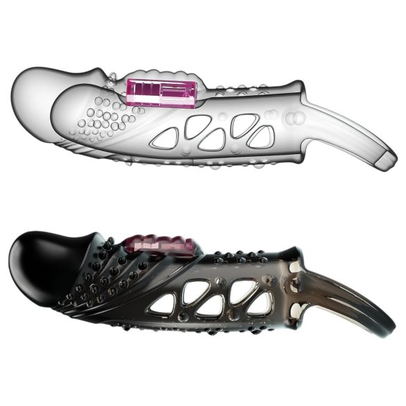 Pretty Love Cecelia - penis rukav s prstenom i vibracijom - silikon crni