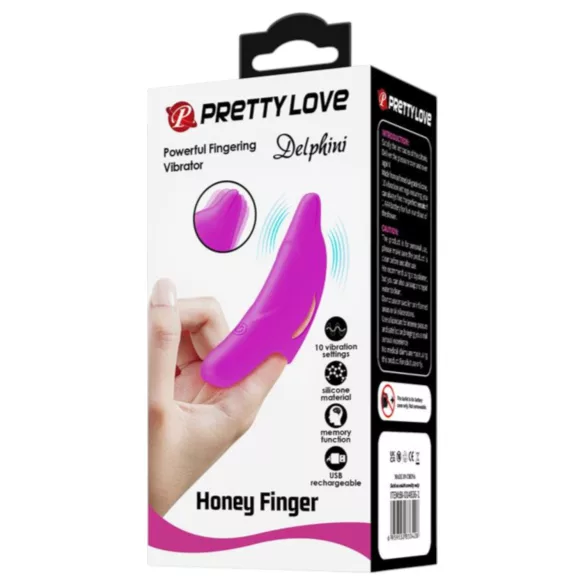 Pretty Love Delphini - prstenasti vibrator za prst s delfinom - silikon